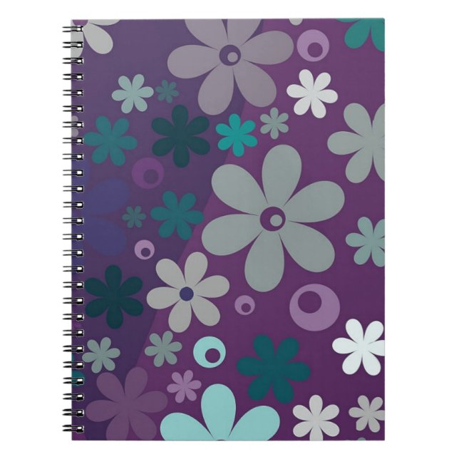 Cute Purple Flower Pattern Notebook (Front)