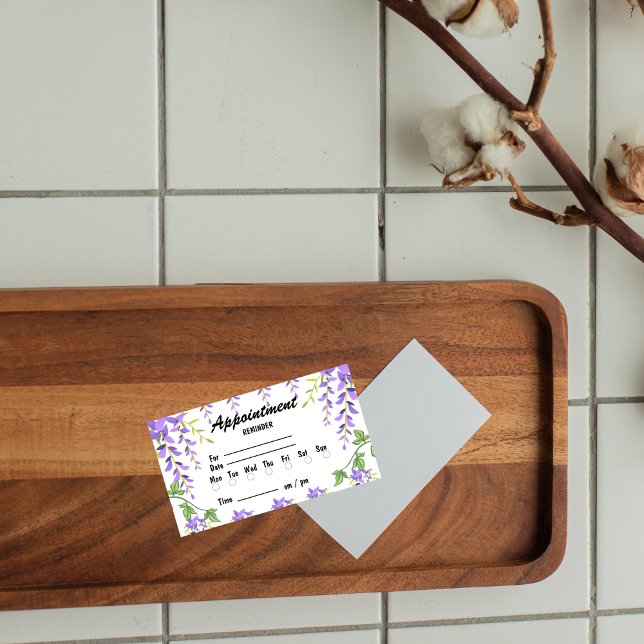 Cute Purple Flowers Botanical Appointment Reminder (Creator Uploaded)