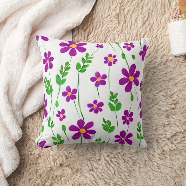 Cute Purple flowers  Cushion (Blanket)