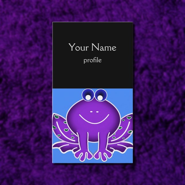 cute purple frog business card (Creator Uploaded)