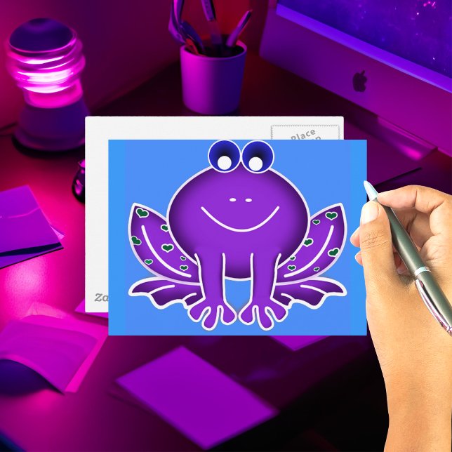 cute purple frog postcard (Creator Uploaded)