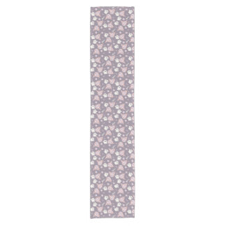 Cute Purple Ghost Cardigan Pattern Holiday Short Table Runner