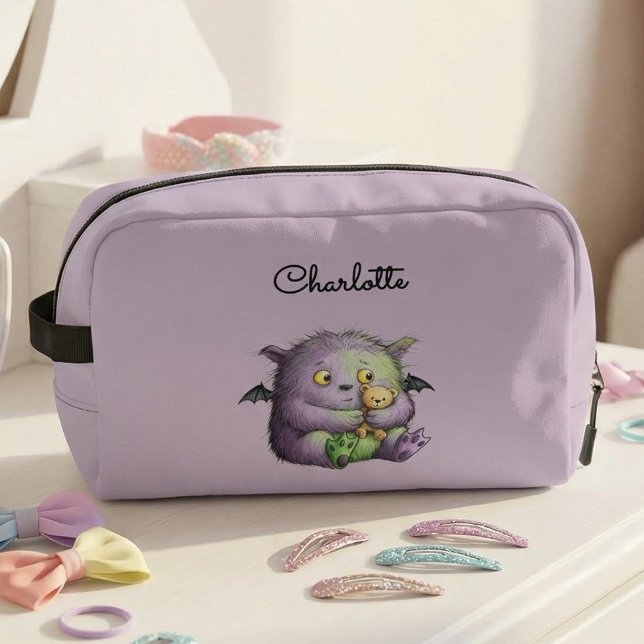 Cute Purple Green Fluffy Monster Buddy Dopp Kit (Creator Uploaded)