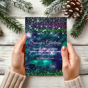 Cute purple green glitter Christmas new year