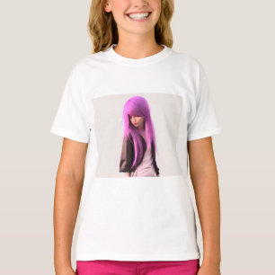 Cute Purple Hair Girl with Quote  T-Shirt