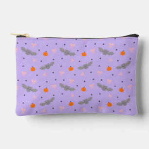 Cute Purple Halloween Bat Pattern Zipper Pouch