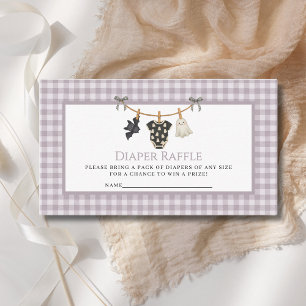 Cute Purple Halloween Diaper Raffle Baby Shower Enclosure Card
