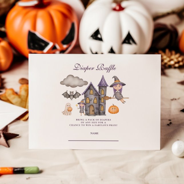Cute Purple Halloween Diapper Raffle Enclosure Card (Creator Uploaded)