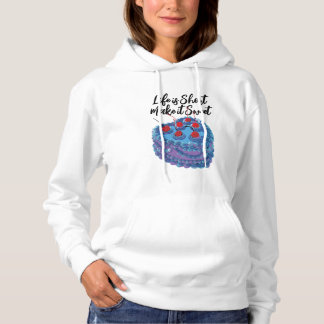 Cute Purple Heart Cake Pattern Hoodie