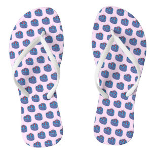 Cute Purple Heart Cake Pattern Jandals