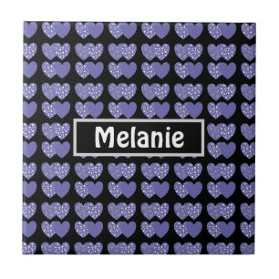 Cute Purple Hearts Tile