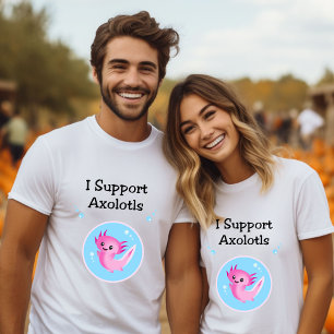 Cute Purple I Support Axolotls Light-Colour T-Shirt