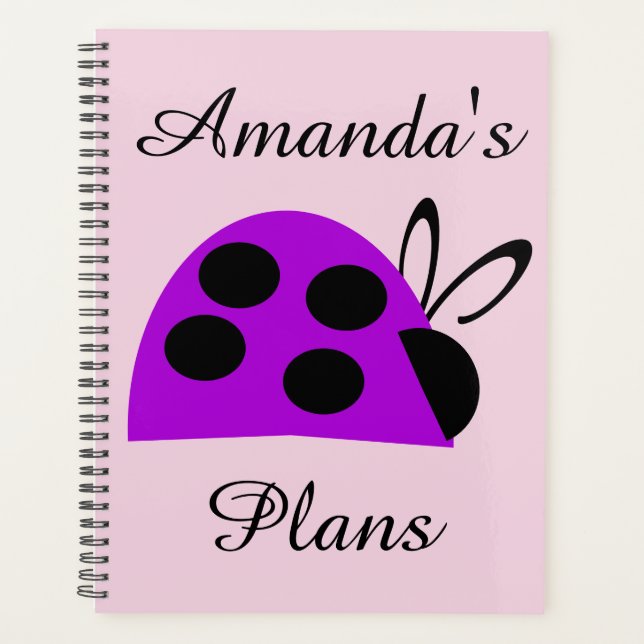 Cute Purple Ladybug  Planner (Front)