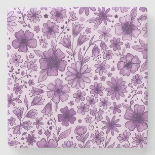 Cute Purple Lavender Floral Wild Flowers Stone Coaster