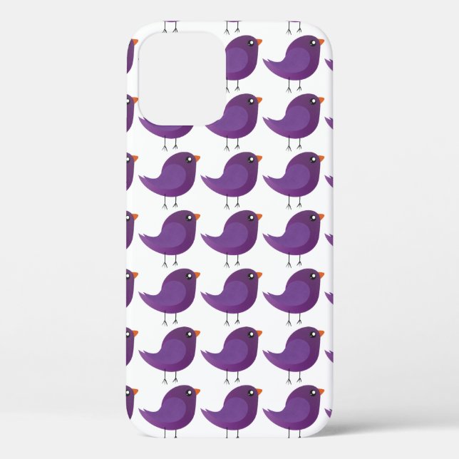Cute Purple Little Bird Illustration Case-Mate iPhone Case (Back)