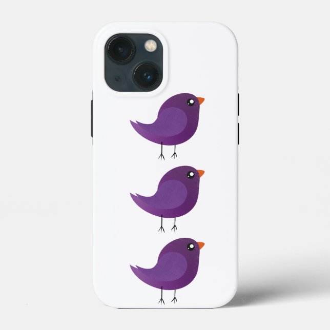 Cute Purple Little Bird Illustration Case-Mate iPhone Case (Back)
