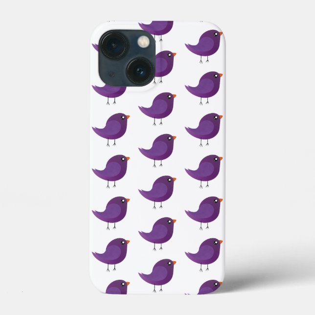 Cute Purple Little Bird Illustration Case-Mate iPhone Case (Back)