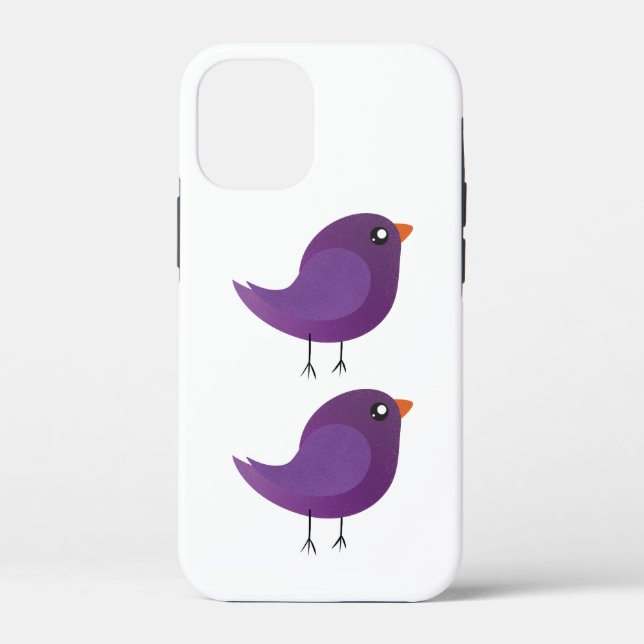 Cute Purple Little Bird Illustration Case-Mate iPhone Case (Back)