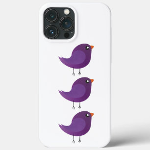 Cute Purple Little Bird Illustration iPhone 13 Pro Max Case