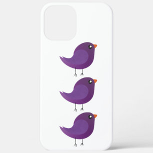 Cute Purple Little Bird Illustration iPhone 12 Pro Max Case