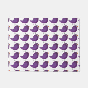 Cute Purple Little Bird Illustration Doormat