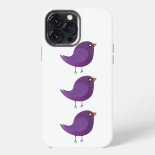 Cute Purple Little Bird Illustration iPhone 13 Pro Max Case