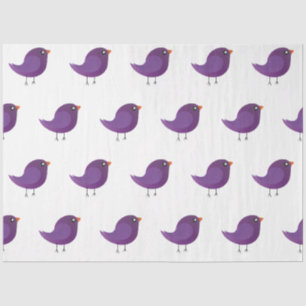 Cute Purple Little Bird Illustration Tissue Paper