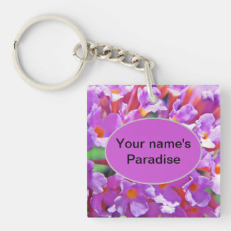 Cute Purple Little Flowers Key Ring