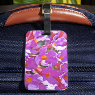 Cute Purple Little Flowers Scented Jar Candle Luggage Tag