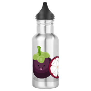 Cute purple mangosteen cartoon illustration 532 ml water bottle