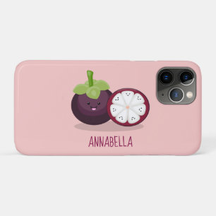 Cute purple mangosteen cartoon illustration Case-Mate iPhone case