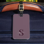 Cute Purple Monogram Initials and Name Luggage Tag<br><div class="desc">A cute and minimal monogram design on a purple background.</div>