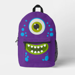 Cute Purple Monster Kids Backpack