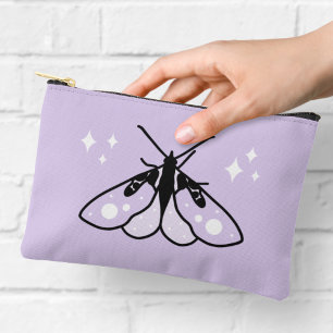 Cute Purple Moth Zipper Pouch