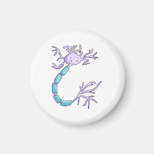 Cute Purple Neuron Cell Biology  Magnet