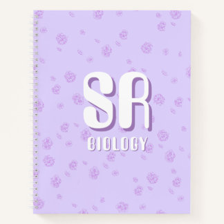 Cute purple Notebook with initials 