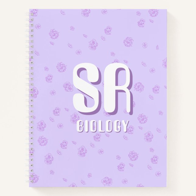 Cute purple Notebook with initials  (Front)