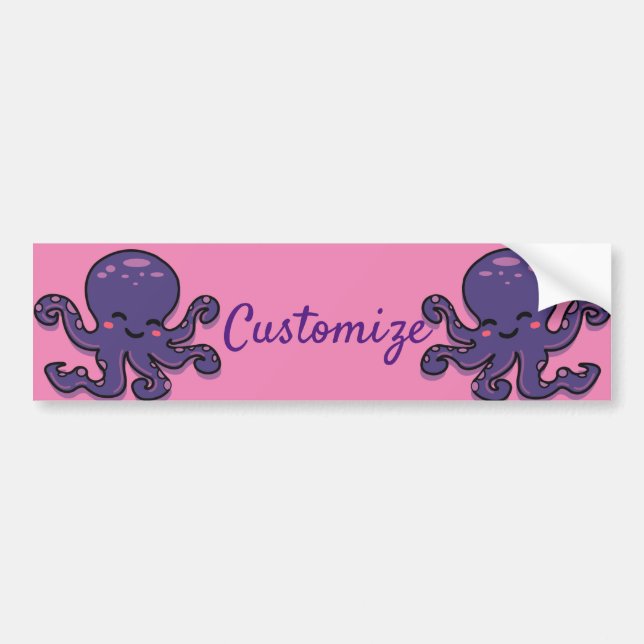 Cute Purple Octopus Thunder_Cove Bumper Sticker (Front)