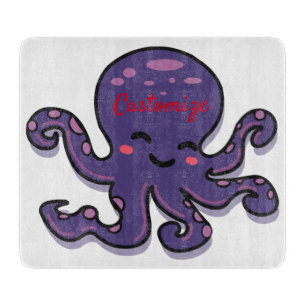 Cute Purple Octopus Thunder_Cove Cutting Board