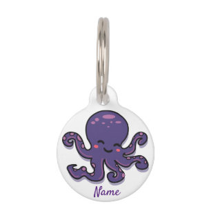 Cute Purple Octopus Thunder_Cove Pet Tag
