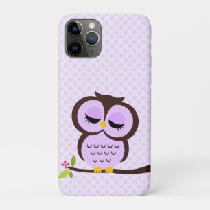 Cute Purple Owl Case-Mate iPhone Case