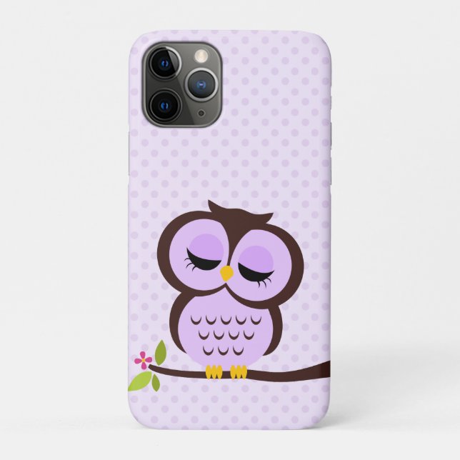 Cute Purple Owl Case-Mate iPhone Case (Back)