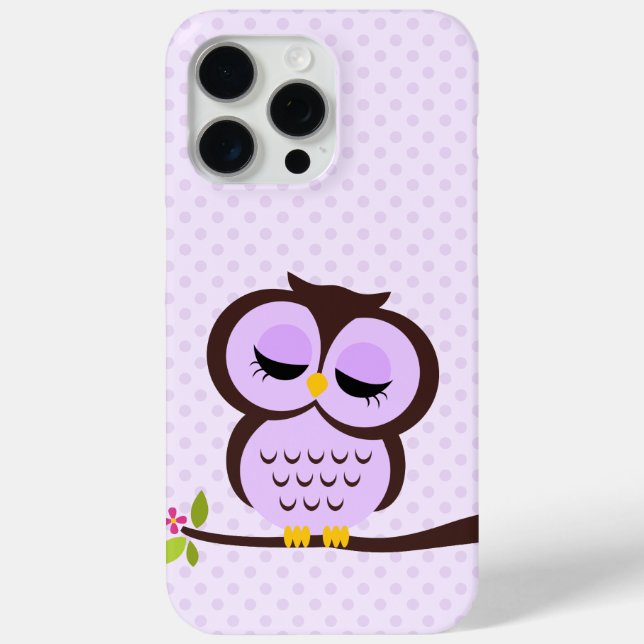 Cute Purple Owl Case-Mate iPhone Case (Back)