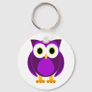 Cute Purple Owl Key Ring
