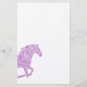 Cute Purple Paisley Horse Stationery