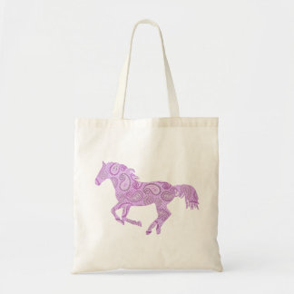 Cute Purple Paisley Horse Tote Bag