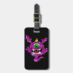 Cute Purple People Eater Monster Luggage Tag
