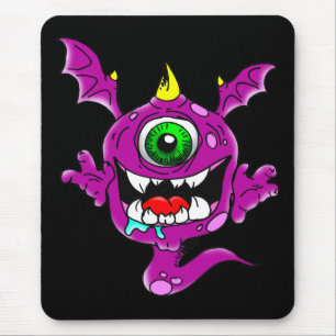 Cute Purple People Eater Monster Mouse Pad