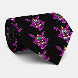 Cute Purple People Eater Monster Tie