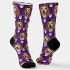 Cute Purple Pet Photo & Paw Prints Custom